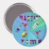 Ein Martini-Nachtmagnet/Untersetzer Magnet (Vorderseite/Rückseite)