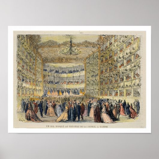 Ein Maskensaal im Fenice Theater, Venedig, 19. Poster (Vorne)