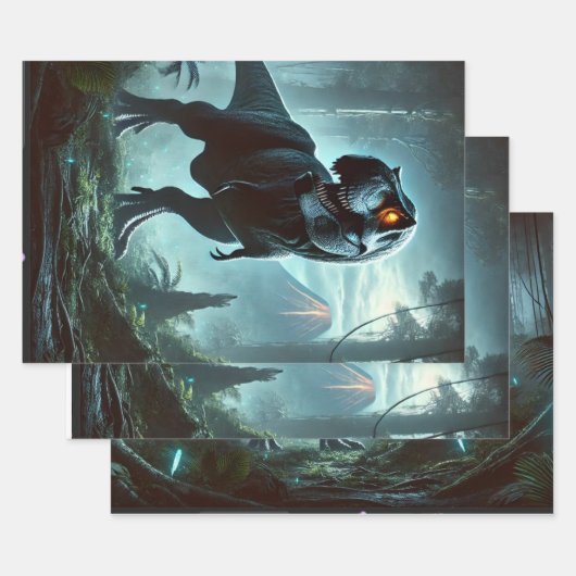 Ein massiver Tyrannosaurus-Rex Geschenkpapier Set (Set)