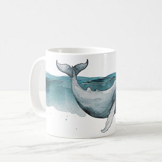 Ein massiver Wal Kaffeetasse (Vorderseite Links)