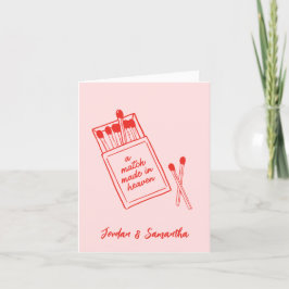 Ein Match aus Himmelspinett gefaltet Dankeschön No Dankeskarte