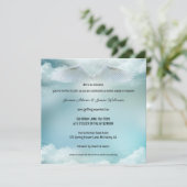 Ein Match, das in der Himmelsangelwings-Hochzeit g Einladung (Stehend Vorderseite)