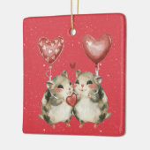 Ein Maus-Paar in der Liebe Valentine Keramikornament (Links)