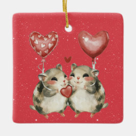 Ein Maus-Paar in der Liebe Valentine Keramikornament