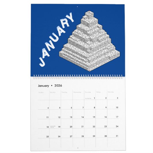 Ein Maze im Monat Kalender (Jan 2026)