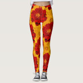 Ein Medley aus Rot und Gelb-Marigolds Leggings (Vorderseite)