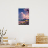 Ein Meer rosa Blume Poster (Küche)