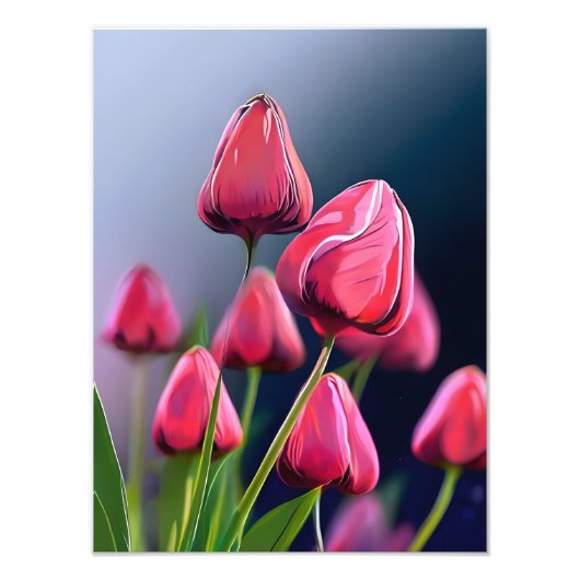 Ein Meer rosa Tulips Fotodruck (Vorne)