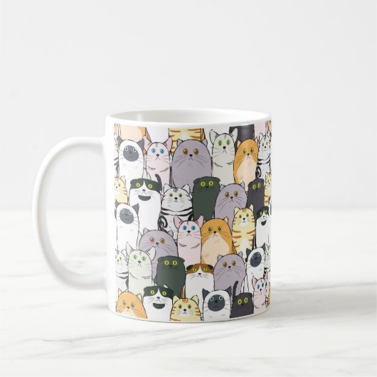 Ein Meer von Katzen Kaffeetasse (Links)