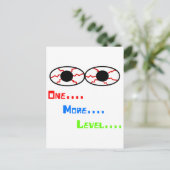 Ein… Mehr… Niveau… - Bloodshot Augen Postkarte (Stehend Vorderseite)