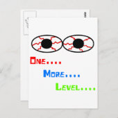 Ein… Mehr… Niveau… - Bloodshot Augen Postkarte (Vorne/Hinten)