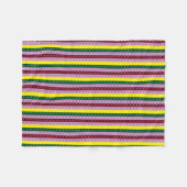 ein mehrfarbiger Streifen mit Punkten Fleecedecke (Vorderseite (Horizontal))