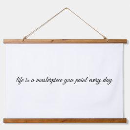 Ein Meisterwerk aus Holz, das an der Wand hängt Wandteppich Mit Holzrahmen