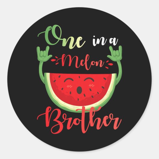 Ein Melon Brother Funny Birthday Matching Fam Runder Aufkleber (Vorderseite)
