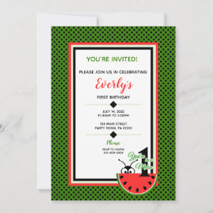 Ein Melon Picnic Ant Erster Geburtstag Einladung