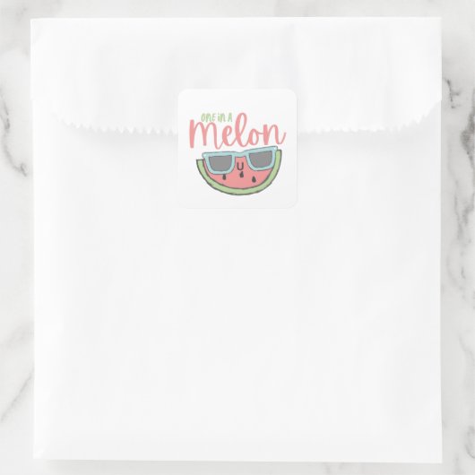 Ein Melon-Sticker Quadratischer Aufkleber (Tasche)