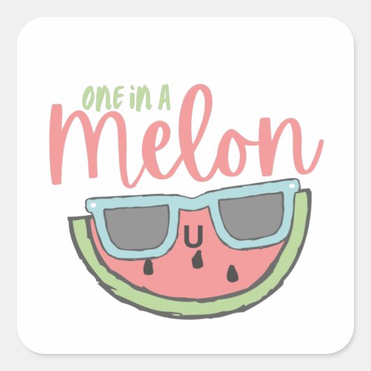 Ein Melon-Sticker Quadratischer Aufkleber (Vorderseite)