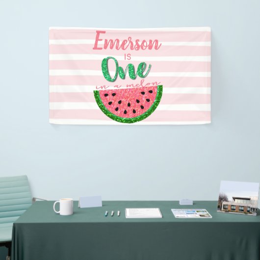 Ein Melon Watermelon First Birthday Banner (Messeveranstaltung)