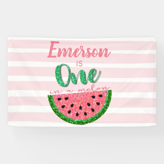 Ein Melon Watermelon First Birthday Banner (Horizontal)