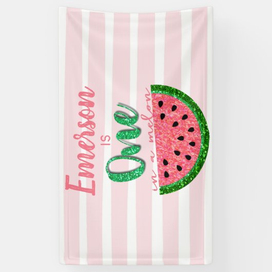 Ein Melon Watermelon First Birthday Banner (Vertikal)