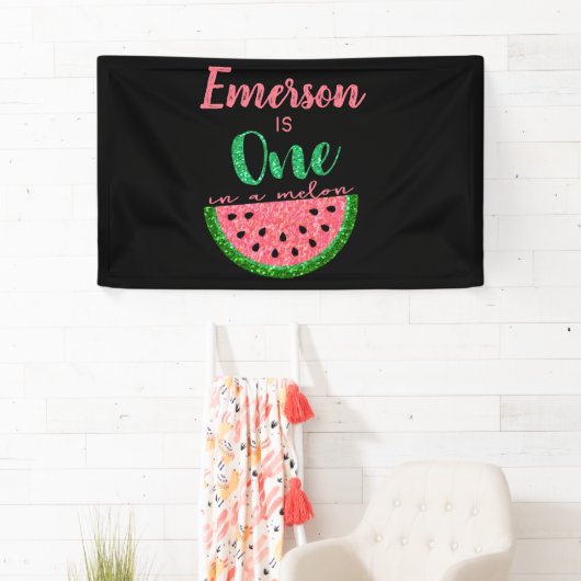 Ein Melon Watermelon First Birthday Banner (Insitu)