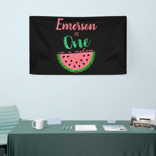 Ein Melon Watermelon First Birthday Banner (Messeveranstaltung)