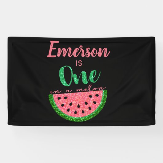 Ein Melon Watermelon First Birthday Banner (Horizontal)