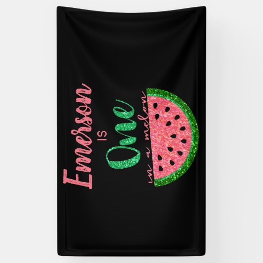 Ein Melon Watermelon First Birthday Banner (Vertikal)