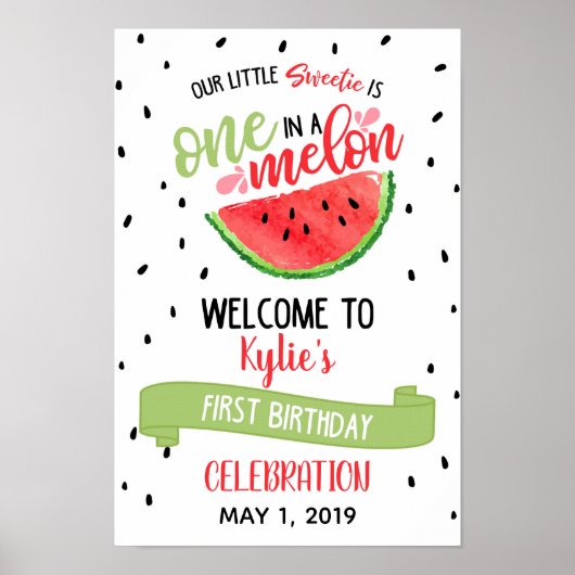 Ein Melon Welcome Sign - Red Poster (Vorne)