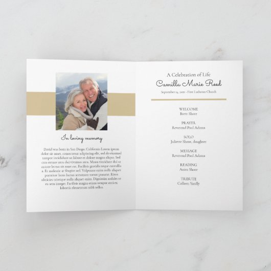 Ein Memorial-Programm für das Leben im Dienste Programm (Innenseite)