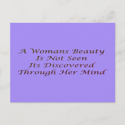 Ein Merkmal "Beauty-Frauengedicht" inspiriere C Postkarte (Vorderseite)