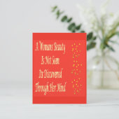 Ein Merkmal "Beauty-Frauengedicht" inspiriere Postkarte (Stehend Vorderseite)