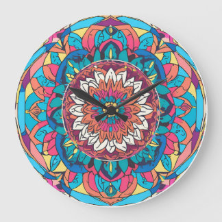 Ein merkwürdiger Mandala Große Wanduhr