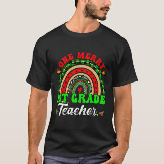 Ein Merry 1St Grade Lehrer Weihnachten Funny Teach T-Shirt