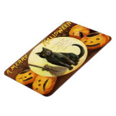 Ein Merry Hallowe'en Black Cat Pumpkins Vintag Magnet (Linke Seite)