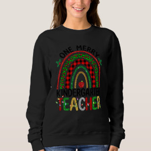 Ein Merry Kindergarten Lehrer Rainbow Buffalo Pla Sweatshirt