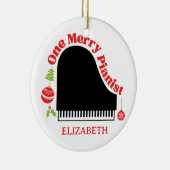 Ein Merry Pianist Weihnachts-Klavier Keyboard Keramik Ornament (Rechts)
