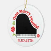 Ein Merry Pianist Weihnachts-Klavier Keyboard Keramik Ornament (Links)