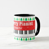 Ein Merry Pianist Weihnachtsbaum Feiertage Tasse (VorderseiteRechts)
