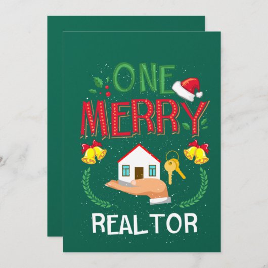 Ein Merry Realtor Real Anwesen Ugge Christmas Einladung (Vorne/Hinten)
