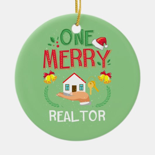 Ein Merry Realtor Real Anwesen Ugge Christmas Keramik Ornament (Vorne)