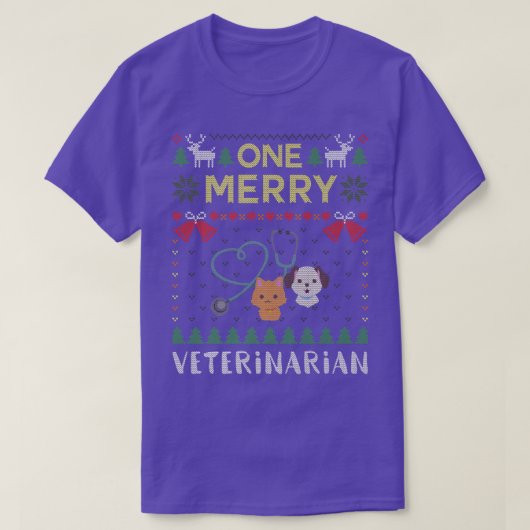 Ein Merry Veterinarian Pet Doctor Ugly Christmas S T-Shirt (Design vorne)