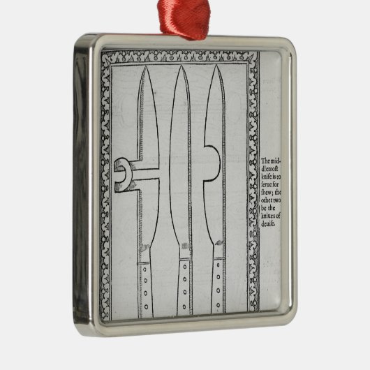 Ein Messer-Trick Silbernes Ornament (Rechts)