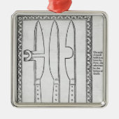 Ein Messer-Trick Silbernes Ornament (Vorne)