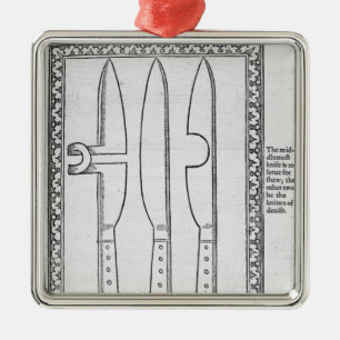 Ein Messer-Trick Silbernes Ornament