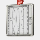 Ein Messer-Trick Silbernes Ornament (Links)