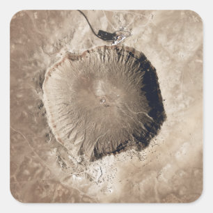 Ein meteoriter Aufprallkrater Quadratischer Aufkleber