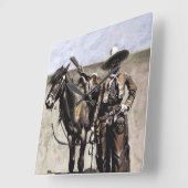 Ein mexikanischer Buccaro in Texas von Frederic Re Quadratische Wanduhr (Winkel)