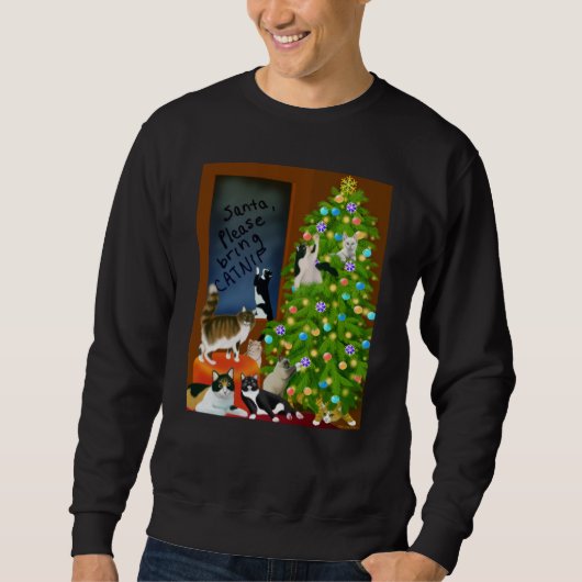 Ein Miezekatze-Katzen-WeihnachtsSweatshirt Sweatshirt (Vorderseite)