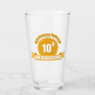 Ein Milliarde Sekunden-Geburtstags-Liter-Glas Glas